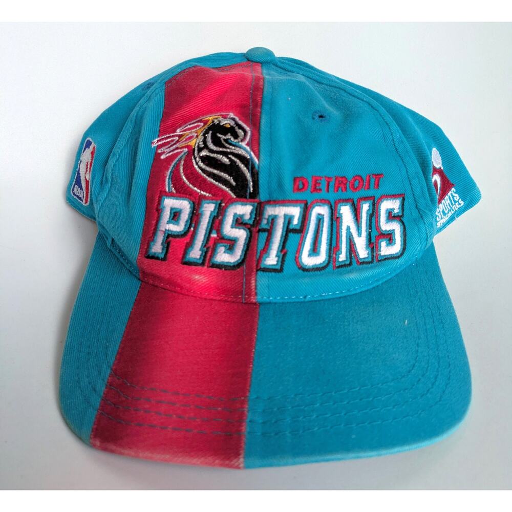 Detroit Pistons 1997 Draft SPORTS Specialties snapback teal Horse red NBA vtg